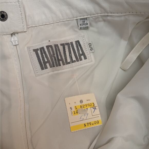 TARAZZIA VTG SZ 9/10 Leather Midi Length Pencil Skirt In White NWT Dead Stock - Picture 7 of 9